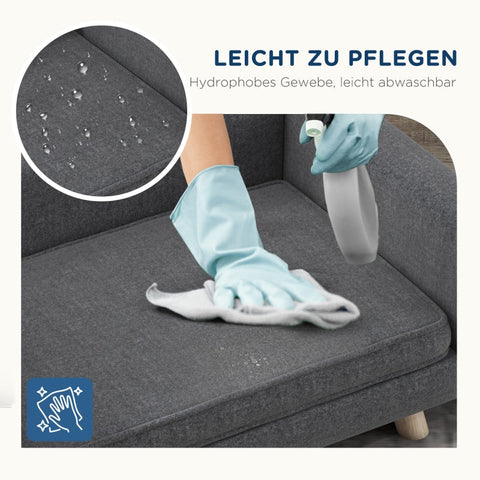 Rootz Pet Sofa - Dog Chair - Plush Lounger - Stylish Appearance - Comfortable Cushion - Wooden Legs - Gray - 86cm x 54.5cm x 34cm