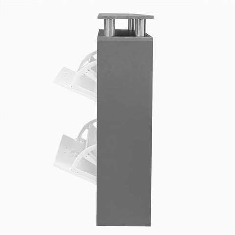 Rootz Wall-Mounted Coat Rack Set - Entrance Organizer - Space-Saving Storage - 80x25x96.5cm Shoe Cabinet - 8 Hooks - Mirror 80x40cm - Anthracite Gray