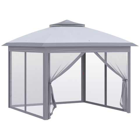 Rootz 3 x 3 m Garden Gazebo - Tent - Pop-Up - UV Protection - Double Roof - 330cm x 330cm x 288cm