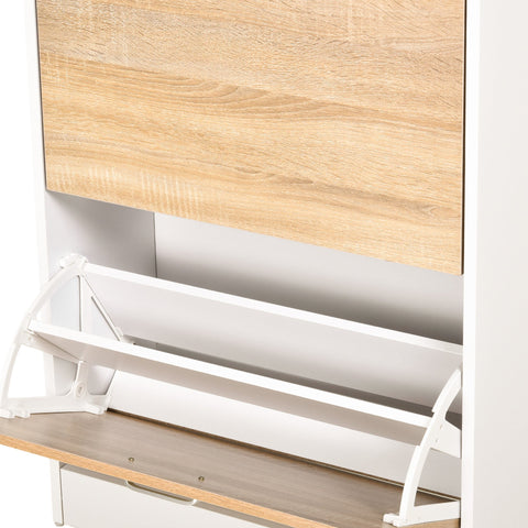 Rootz Shoe Cabinet Shoe Rack - Storage Unit - Footwear Organizer - Ergonomic Design - 60W x 24D x 105.5H cm