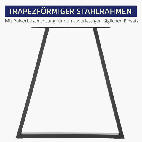 Rootz Trapezoidal Table Legs Set of 2 - Metal Furniture Legs - Black Steel Supports - Ideal DIY Projects - 70cm x 5cm x 72cm