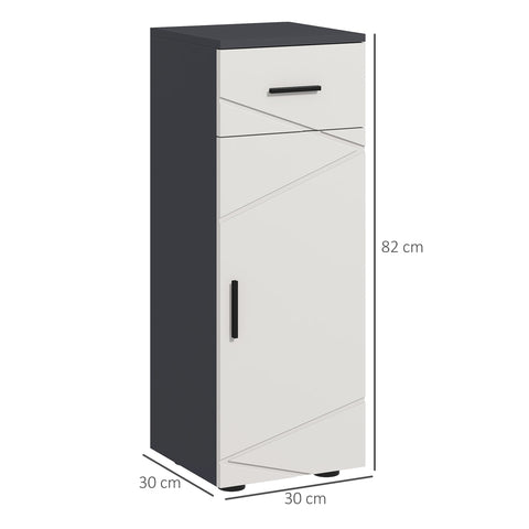 Rootz Bathroom Cabinet - Bathroom Cupboard - Storage Unit - Adjustable Shelves - 25kg Capacity - Grey - 30x30x82 cm