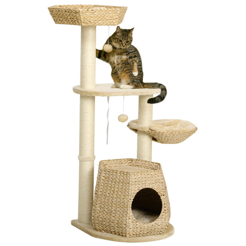 Rootz Cat Tree Climbing Tree - Scratching Board - Cat Play Tower - Reinforced Stability - 50cm x 50cm x 119cm