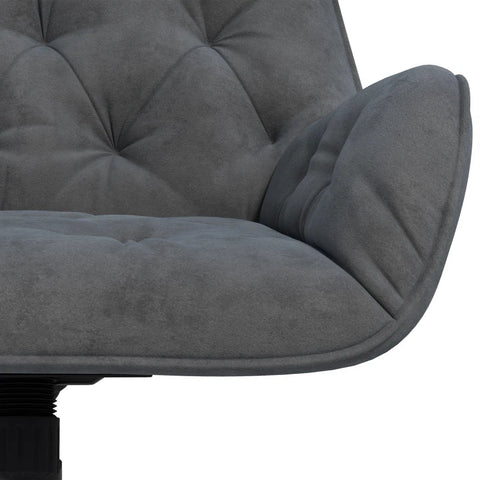 Rootz Office Chair - Desk Chair - Computer Chair - Height Adjustable - Velvety Polyester - Velvet Look - Gray - 60W x 61D x 81-91H cm