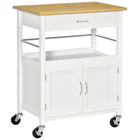 Rootz Kitchen Cart Trolley - Storage Cabinet - Rolling Island - Versatile Organizer - 73L x 50B x 91H cm