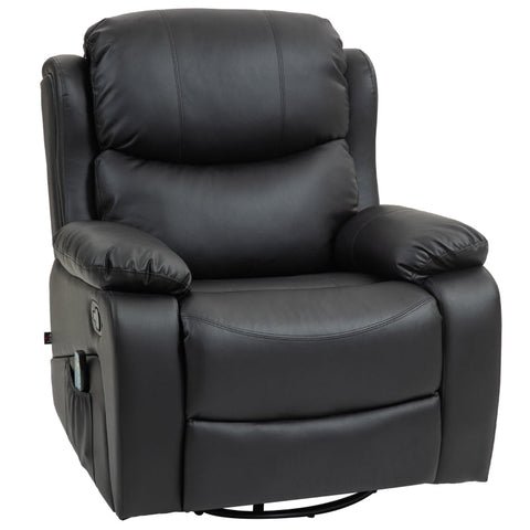 Rootz TV Armchair with Massage Function - Heated Cinema Chair - 360° Rotation - Rocker Recliner - 8 Massage Points - Thick Padding - Remote Control - 97cm x 92cm x 104cm