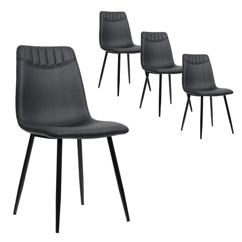 Rootz Faux Leather Dining Chairs - Dining Room Chairs - Kitchen Chairs - Exceptional Comfort - 43L x 40W x 86H cm