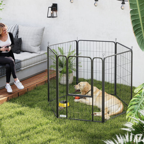 Rootz Dog Playpen - Puppy Enclosure - Pet Fence - Robust & Foldable - 136cm x 68cm x 100cm