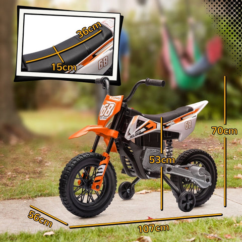 Rootz Electric Ride-On Motorcycle for Kids - Children's Vehicle - Toy Bike - Shock-Absorbing Wheels - 107cm x 56cm x 70cm