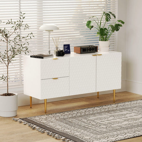 Rootz Elegant Sideboard - Storage Cabinet - Buffet Table - Ample Storage - 135L x 40W x 75H cm