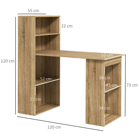 Rootz Computer Desk with Shelf - Office Desk - Corner Desk - Multi Storage - 120cm x 55cm x 120cm