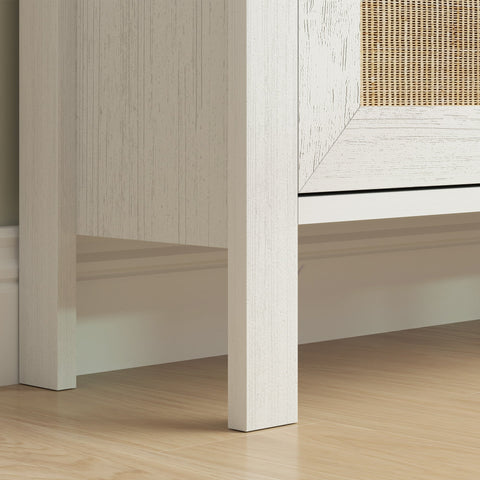 Rootz Shoe Cabinet - Shoe Storage - Rattan Network Cabinet - Holds 18 Pairs - Brown- Chipboard - 80x23.5x121.5cm