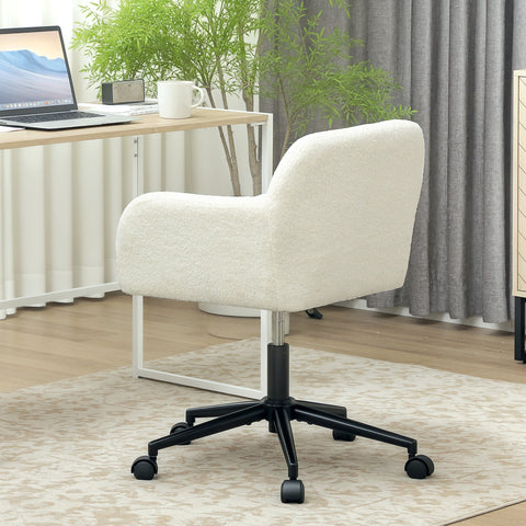 Rootz Rotatable Office Chair - Desk Chair - Swivel Seat - Height Adjustable - 63.3cm x 60.7cm x 74-84cm White