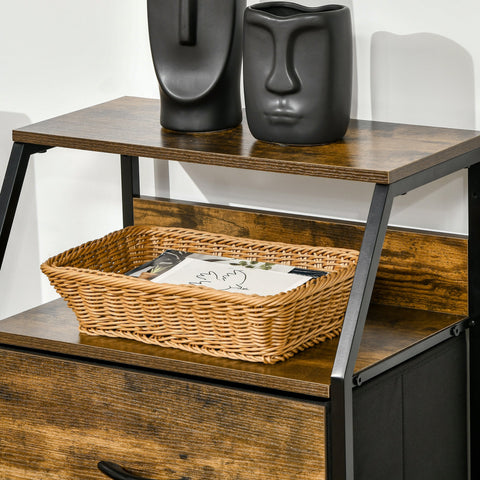 Rootz Storage Cabinet - Fabric Drawers - MDF Shelves - Steel Frame - Adjustable Feet - 44x29x92 cm
