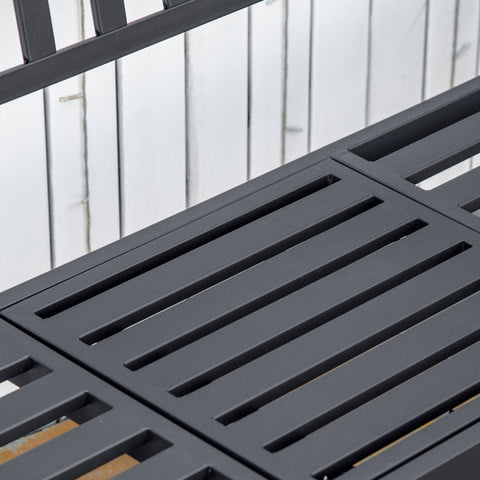 Rootz Garden Bench with Extendable Table - Outdoor Seating - Patio Furniture - Durable Metal - Comfortable Design - 150W x 58.5D x 90H cm