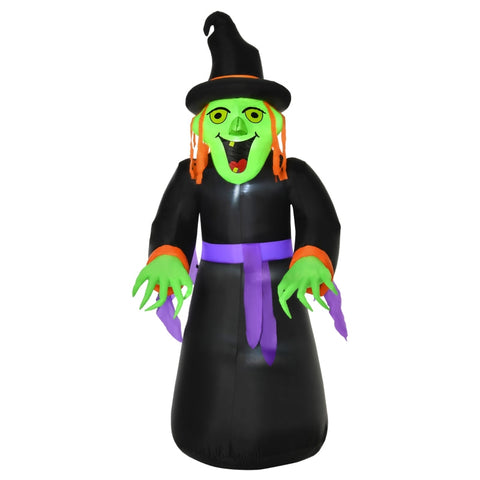 Rootz Inflatable Witch Cauldron Figure - Halloween Air Figure - LED Lighted Decoration - Durable Polyester - Weather-Resistant - 100cm x 100cm x 252cm