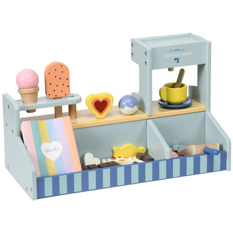 Rootz Ice Cream Wooden Toy - Playset for Kids - Educative Toy - Imaginative Play - Child-Friendly Materials - 42cm x 20cm x 24.5cm