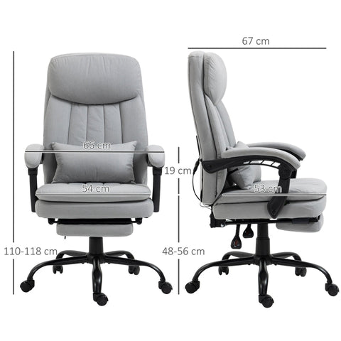 Rootz Massage Office Chair - Heat Function - Adjustable Backrest - Ergonomic Design - Microfiber - 66cm x 67cm x 118cm