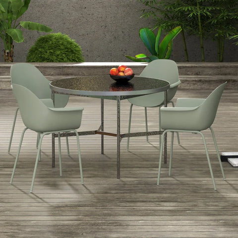 Rootz Set Of 4 Garden Chairs - Outdoor Chairs - Modern Design - Garden Furniture - Garden Dining Chairs - Green - 59 cm x 55 cm x 84 cm