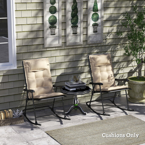 Rootz 2 Piece Sun Lounger Cushion Set - Garden Lounger Pads - Upholstered Cushions - Water-Repellent - Soft Cotton Comfort - 50x116x5 cm, Brown