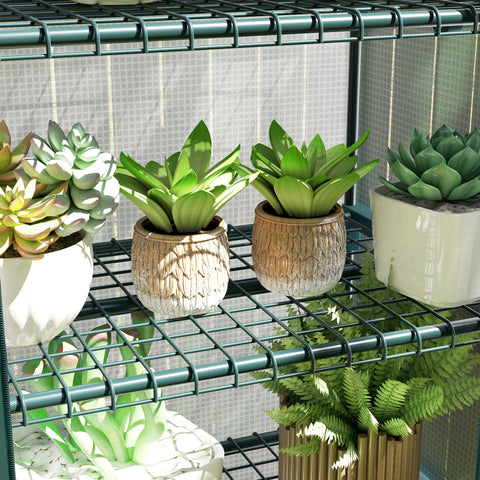 Rootz Foil Greenhouse - Mini-Greenhouse - Plant House - Early Bed - 4 Shelves - Weatherproof Stability - 69 x 50 x 165 cm