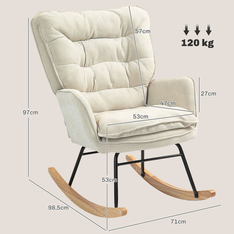 Rootz Rocking Chair - Swing Chair - Rocker - Enhanced Comfort - 71cm x 98.5cm x 97cm