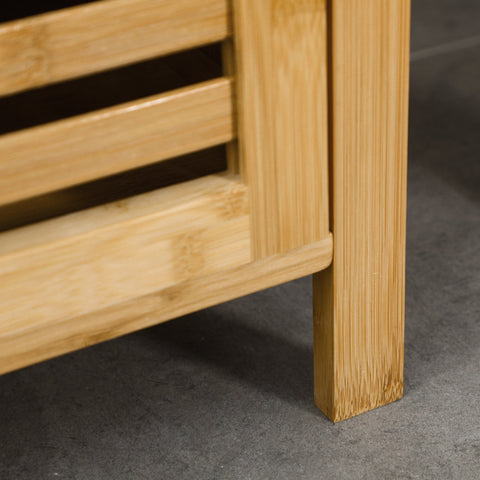 Rootz Bathroom Shelf - Bamboo Tall Cabinet - Bathroom Storage - Adjustable Shelves - 33x30x120cm - Moisture Resistant