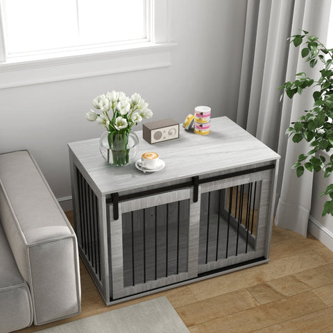 Rootz Dog Crate - Pet Cage - Pet House - Airy Ventilation - Stable Construction - 98cm x 58cm x 61cm