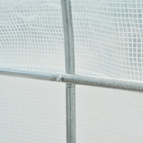 Rootz Greenhouse - Walk in Greenhouses - Outdoor Poly Tunnel - Galvanised Steel Frame - White - 3.5L x 2W x 2H m