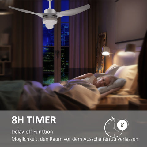 Rootz LED Ceiling Fan with Light - Ceiling Lamp with Fan - Remote Controlled - 2-in-1 Design - 132cm x 40cm
