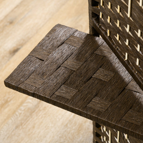 Rootz Room Divider 4 Panels - Folding Separator - Privacy Screen - Wood - 2 Shelves - 160cm x 170cm