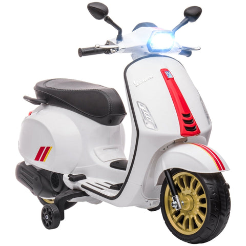 Rootz 6V Vespa Electric Motorcycle - Kids Ride-On Bike - Training Wheels - 3 km/h - 107cm x 47cm x 73cm