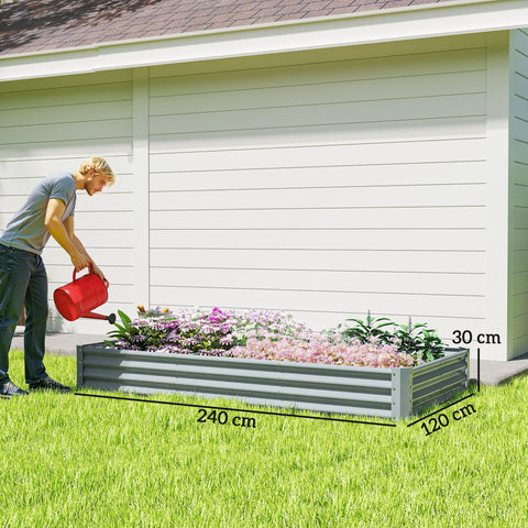 Rootz Raised Garden Bed - Planting Bed - Steel Planter - Weather-Resistant - 828L Capacity - 240cm x 120cm x 30cm