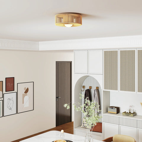 Rootz Boho Ceiling Light - Hanging Lamp - Pendant Fixture - Artistic, Easy Installation, Warm 3000K LED - Ø30 x 16H cm - Brown