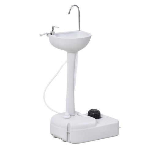 Rootz Portable Outdoor Hand Wash Basin - Mobile Sink - Camping Sink - Integrated Soap Dispenser - 51cm x 33.5cm x 103cm