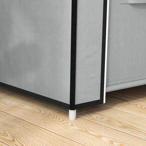 Rootz Wardrobe - Fabric Cabinet - 1 Clothes Rail - 2 Drawers - Sliding Drawers - Non-woven Fabric - Gray - 83 x 42.5 x 162.5 cm