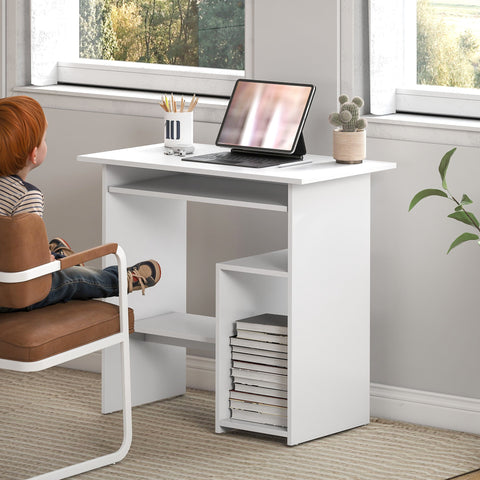 Rootz Computer Table - Desk - Workspace Station - Space-Saving Solution - 80 x 45 x 75 cm - White