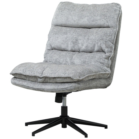 Rootz Armless Upholstered Office Chair - Rotatable Padded Desk Chair - Height Adjustable Seating - Soft Fabric Comfort - 63.5cm x 81cm x 96-102cm