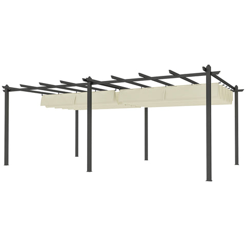 Rootz Pull-Out Pergola 6m x 3.5m - Terrace Shade - Outdoor Shelter - UV Protection - 597cm x 358cm x 223cm