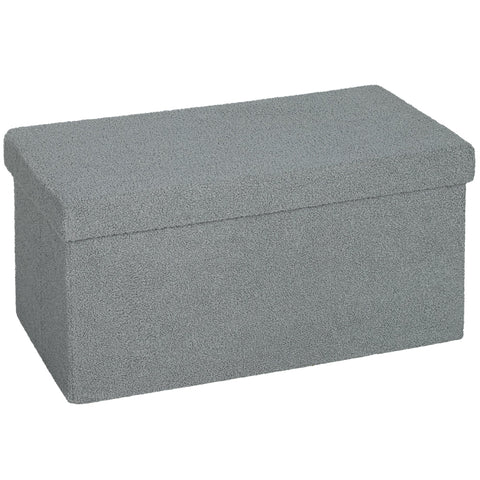 Rootz Storage Stool - Upholstered Bench - Foot Rest - 84L Storage - 76cm x 38cm - Grey