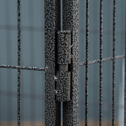 Rootz Dog Kennel - Pet Enclosure - Indoor Playpen - Steel Mesh - Double Locking System - 109L x 74W x 71H cm
