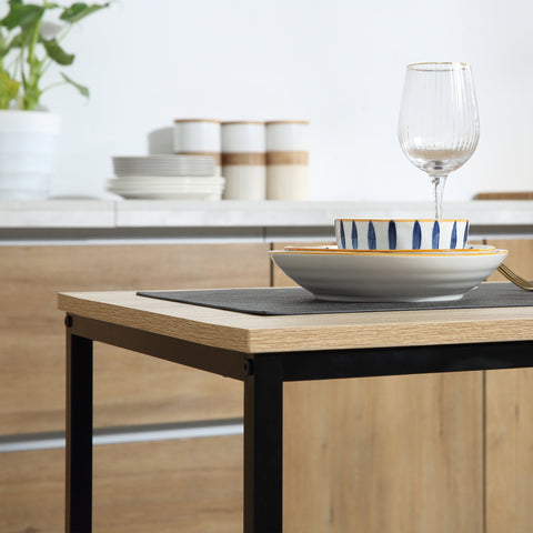 Rootz Dining Table Set - Compact Dining Chairs Set - Stylish Brown Kitchen Furniture - Space-Saving Design - 90cm x 47cm x 76cm