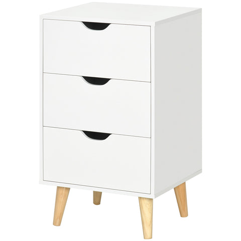 Rootz Scandinavian Chest of Drawers - Night Console - Storage Furniture - 3 Drawers - Elegant Design - 40 x 35 x 68.5 cm