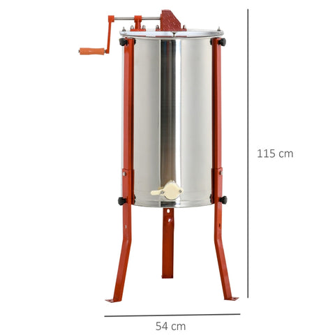 Rootz Honey Extractor - Honey Spinner - Honey Separator - Stainless Steel - Hand Crank - Adjustable Legs - Ø54 x 115 cm