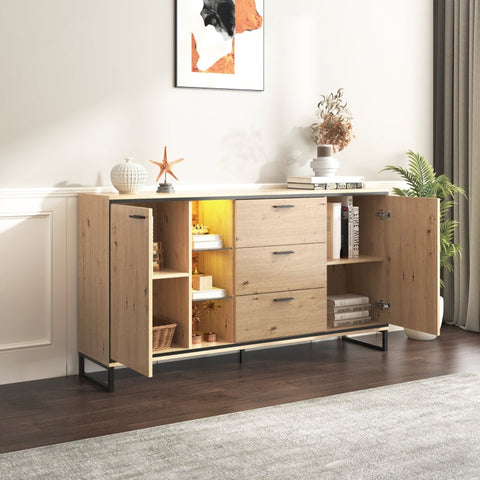 Rootz Modern Sideboard - Buffet Cabinet - Storage Console - Versatile Chipboard - 160cm x 40cm x 85cm