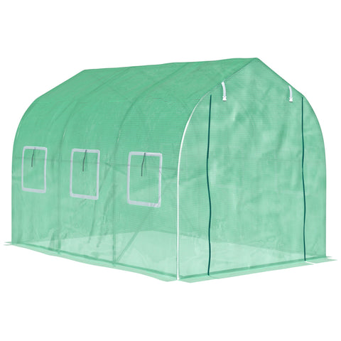 Rootz Garden High-Rise Tunnel Greenhouse - Plant Shelter - PE Tissue Greenhouse - Adjustable Ventilation - 2.95m x 1.95m x 1.96m
