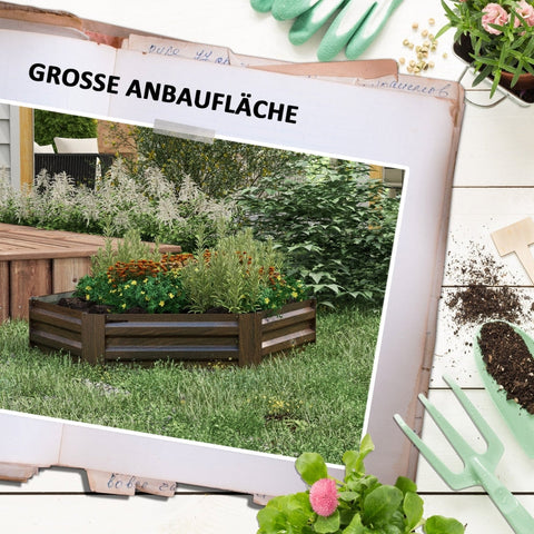 Rootz Raised Bed Garden Bed - Herb Bed - Vegetable Planter - Weather Resistant - Galvanized Steel - 113cm x 98cm x 30cm - Dark Brown