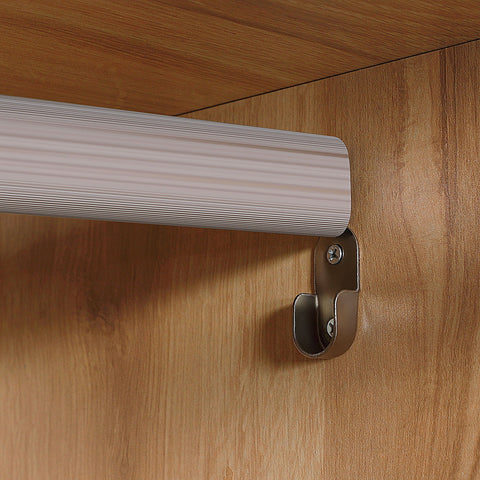 Rootz Wardrobe with Rod Curtains - Clothing Storage Unit - Fabric Drawer Chest - Ample Storage - 105 x 48 x 160 cm