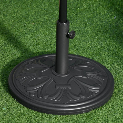 Rootz Parasol Base - Sun Umbrella - Weight Stand Holder - Outdoor - Garden - Black - 48 cm x 48 cm x 34 cm