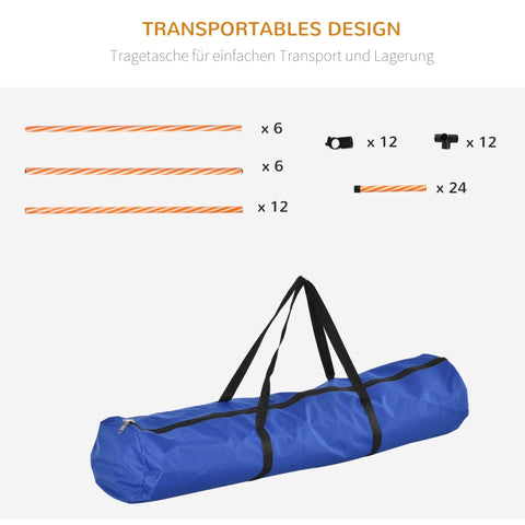 Rootz Dog Agility Set - 6 Piece Hurdles - Pet Training Equipment - Adjustable Height - Carry Bag Included - Promotes Bonding - 97.5cm x 67cm x 93cm